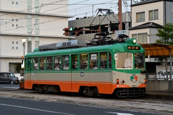 とさでん交通 600形 612 鉄道フォト・写真 by ポン太さん グランド通停留場：2024年07月06日19時ごろ