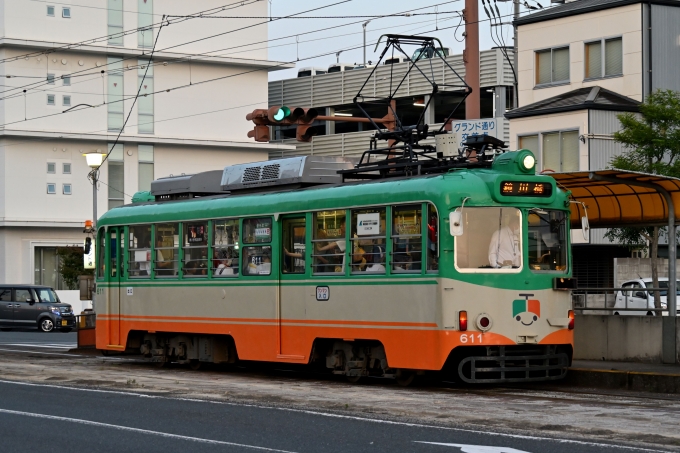 鉄道フォト・写真：とさでん交通 600形 612 グランド通停留場 鉄道フォト・写真 by ポン太さん - 撮影日 2024/07/06 19:19