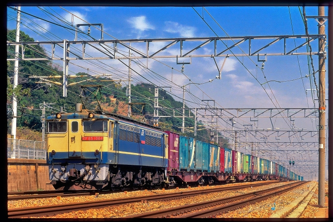JR貨物 国鉄EF65形電気機関車 EF65 1064 鉄道フォト・写真 by 丹波篠山さん 須磨駅：1997年03月28日00時ごろ