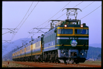JR西日本 国鉄EF81形電気機関車 RSECスペシャルトレイン「サロンカーなにわ」号 EF81 43 鉄道フォト・写真 by 丹波篠山さん 河毛駅：1998年03月28日00時ごろ
