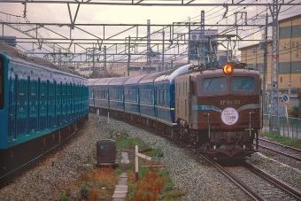 JR西日本 国鉄EF58形電気機関車 さよなら20系客車号 EF58 150 鉄道フォト・写真 by 丹波篠山さん 岸辺駅：1997年11月30日00時ごろ