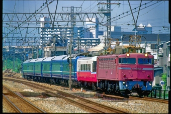 JR西日本 国鉄14系客車 スハフ14形 EF81 106 鉄道フォト・写真 by 丹波篠山さん 塚本駅：1997年08月16日00時ごろ