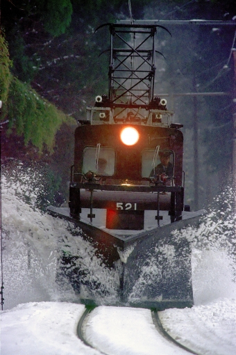 えちぜん鉄道ML521形電気機関車 521 鉄道フォト・写真 by 丹波篠山さん 勝山駅：1999年02月11日00時ごろ
