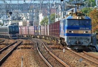 JR貨物 EF510形 EF510-512 鉄道フォト・写真 by シーホース21さん さくら夙川駅：2016年11月05日12時ごろ