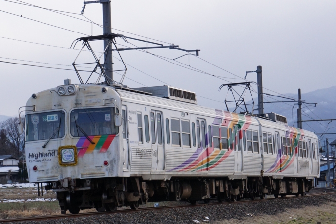 鉄道フォト・写真：アルピコ交通 松本電気鉄道3000形電車 3008 下新駅 鉄道フォト・写真 by E4系P82編成さん - 撮影日 2024/03/09 16:16