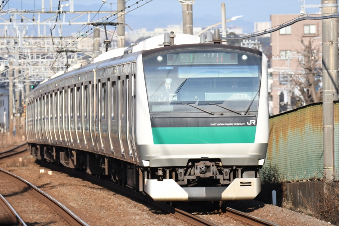 鉄道フォト・写真：JR東日本E233系電車 クハE232-7003 三ツ境駅 鉄道フォト・写真 by よっさん - 撮影日 2024/02/10 08:05