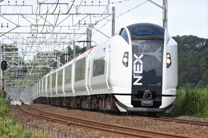 鉄道フォト・写真：JR東日本E259系電車 成田エクスプレス クハE258-17 物井駅 鉄道フォト・写真 by よっさん - 撮影日 2023/08/14 15:12