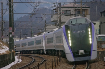 JR東日本E353系電車 スーパーあずさ(特急) 鉄道フォト・写真 by FM-805Dさん 大月駅 (JR)：2018年02月10日16時ごろ