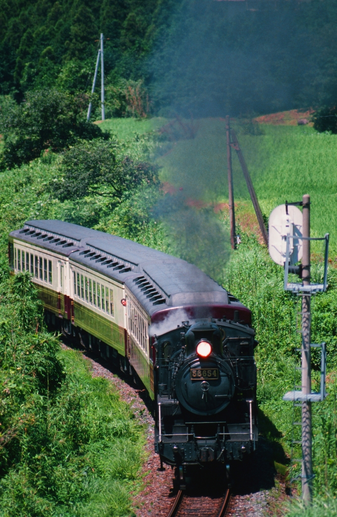 鉄道フォト・写真：JR九州 国鉄8620形蒸気機関車 SLあそBOY 58654 立野駅 (熊本県|JR) 鉄道フォト・写真 by amiさん - 撮影日 1989/07/23 00:00